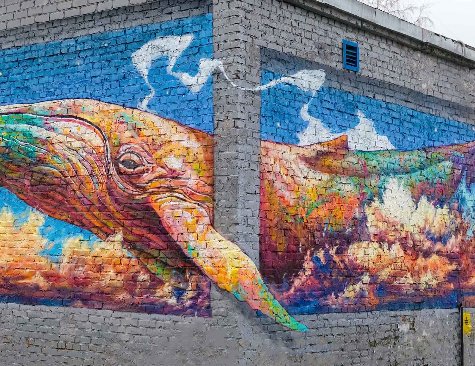 Граффити «Кит 3D»