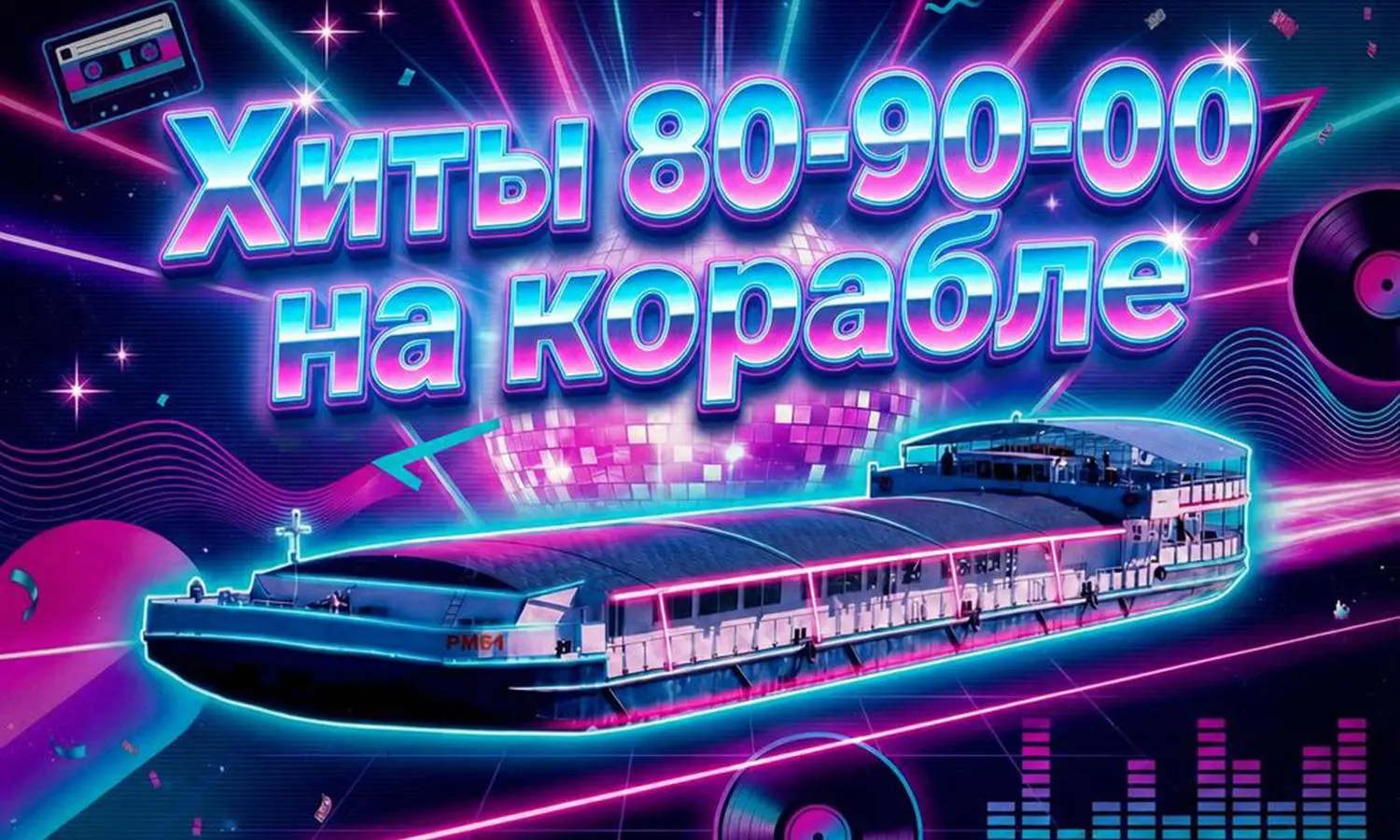 Дискотека «Хиты 80-90-00-х» на теплоходе РИО-4