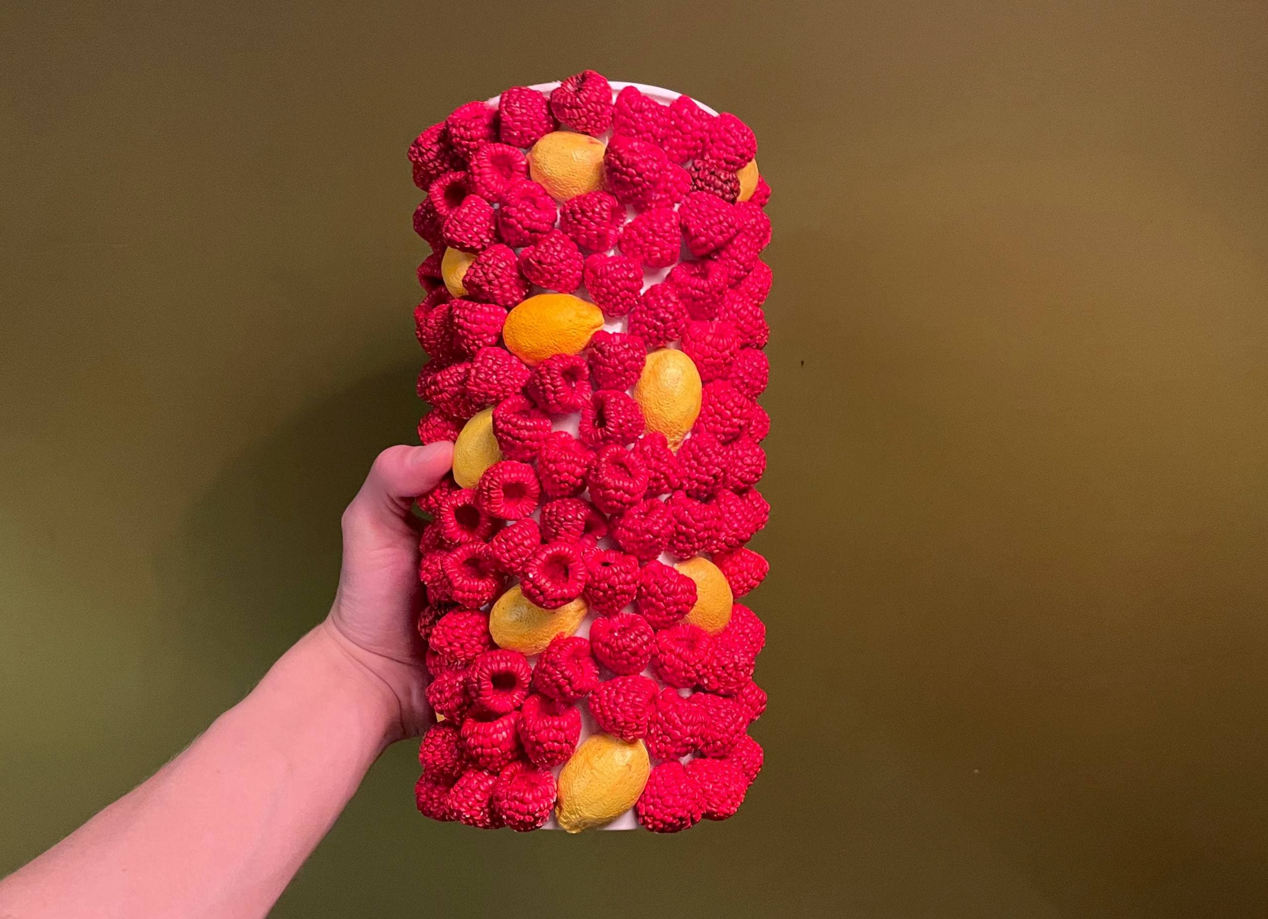 Мастер-класс ваза с лимоном и малиной